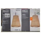 (ZZ) DSI 2-Light Pendant Espresso w/ Natural