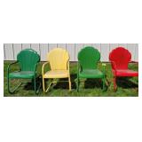 (AC) 4 Metal Patio/Garden ChairsBidding 4× The