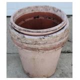 (8) Large Plastic Flower Pots Diameter measures