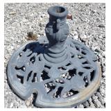 (AJ) Cast Iron Umbrella Stand w/ Rose Prints 14"
