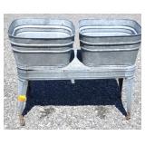 (K) Aluminum Double Wash Tub Station 31"x41"x20"