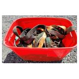 (AG) Box Lot Of Heavy Duty Tow Straps And Ratchet