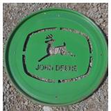(AC) Metal John Deere Sign.( 23" ) Around.