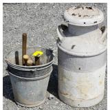 (AB) Metal Milk Jug 25" Tall, Galvanized Steel