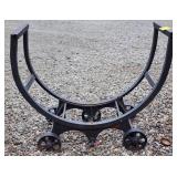 (K) Iron Fireplace Log Holder w/ Wheels