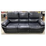 (ZZ)   Faux Leather Studded Sofa