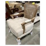 (ZZ)   Cane Back Tufted Plush Wooden