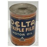 (AC) Vtg. Delta Triple Film Motor Oil.