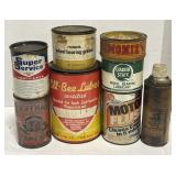 (AC) Various Cans Of Lubricants.