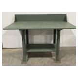 (V) Green Metal & Wood Work Table (55x40x30")