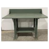 (V) Green Metal & Wood Work Table (55x40x30")