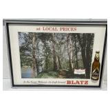 (QQ) Vtg.  Blatz Advertising Sign, 21in x 39in