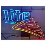 (QQ) Miller Lite & Pizza 4 Color Neon Sign, 24in