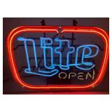 (QQ) Vtg. Miller Lite 3 Color Neon Sign, 17in x