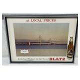 (QQ) Vtg.  Blatz Advertising Sign, 21in x 39in