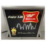 (QQ) Miller High Life Plex Plate Neon Sign, 18in