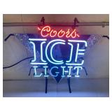 (QQ) Coors Light Ice 2 Color Neon Sign, W/ Plex