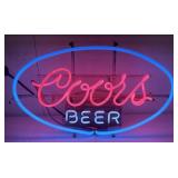 (QQ) Vtg.  Coors Beer 3 Color Neon Sign, 14in x