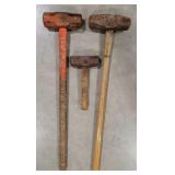 (BZ) Two 32" Handle Sledge Hammers And One Hand