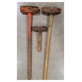 (BZ) Two 32" Handle Sledge Hammers And One Hand