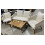 (ZZ)   Wood and Twine 4pc Patio Lounge