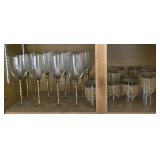 Contents of Cabinets: Gold Toned Stem Wine