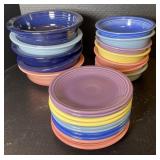 Fiesta Ware Pastel Ceramic Plates and Soup Bowls
