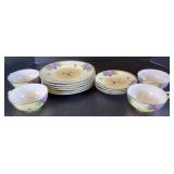 Nippon Painted Violet Porcelain China Tea Cups