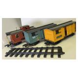New Bright Model Train Cars and Train Track Up