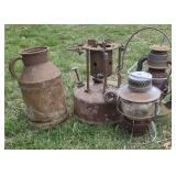 Metal Lanterns & Jug (approx 1