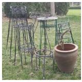 Outdoor Planter Stands & Vase (approx 15")