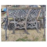 Wood & Iron Bench (approx 50" x 32") w/ Wrought