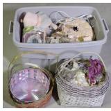 Tote of Easter Baskets & Ceramic Figurines