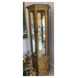 Wooden 2 Tier Lighted  Curio Cabinet Approx