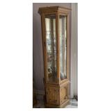 Wooden 2 Tier Lighted  Curio Cabinet Approx