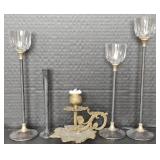 Crystal EPB Italy Silver Plated Base & Brass Leaf