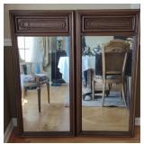 Wooden Framed Matching Wall Hanging Mirrors
