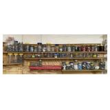 Shelf Contents Including Jars w/ Nails, Screws,