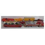 Vtg Santa Fe Locomotive w/ Rail Cars