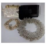 Vtg Faux Pearl Mussel Choker 7" & Victorian Style