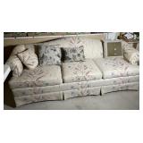 Floral Pattern Rolled Arm SofaApprox 7x3x2.5ft