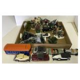 Assorted Christmas Village Accessories Including