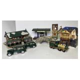Assorted Christmas Village Houses and Accessories