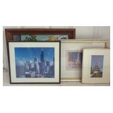 Chicago Sky Line Picture In Frame (12"×14") &
