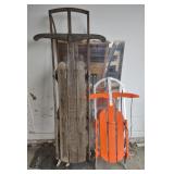 Wood & Metal Sleds (Longest approx 57"L)
