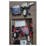 Lot of Tools Including C-Clamp, Gauge, Power