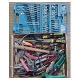Lot of Tools Including Pliers, Drill Bits,