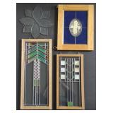 Stained Glass Window Panels, Largest approx 10" x
