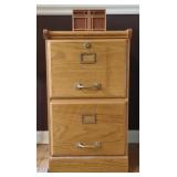 Wood 2 Drawer Filing Cabinet (approx 16" x 17" x