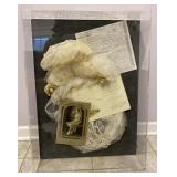 Framed Bridal Veil with Embroidered Flower, Jewel
